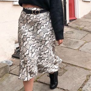 h&m snakeskin print midi shirt